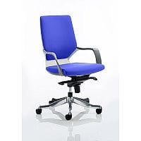 Xenon Executive Office Chair White Frame Medium Back Serene Blue Seat