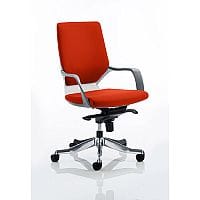 Xenon Executive Office Chair White Frame Medium Back Pimento Rustic Orange Seat