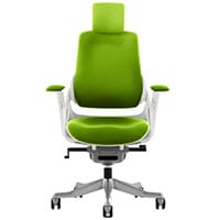 Zure High Back Executive Office Chair Swizzle Green With Height Adjustable Pivot Arms & Headrest