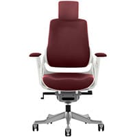 Zure High Back Executive Office Chair Chilli Red With Height Adjustable Pivot Arms & Headrest