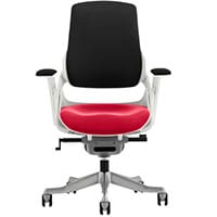 Zure High Back Executive Office Chair Black Back & Cherry Red Seat With Height Adjustable Pivot Arms