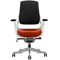 Zure High Back Executive Office Chair Black Back & Pimento Rustic Orange Seat With Height Adjustable Pivot Arms