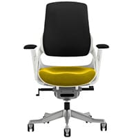 Zure High Back Executive Office Chair Black Back & Sunset Yellow Seat With Height Adjustable Pivot Arms