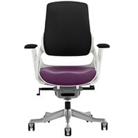 Zure High Back Executive Office Chair Black Back & Purple Seat With Height Adjustable Pivot Arms