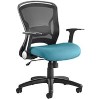 Zeus Task Operator Office Chair Fold Up Arms Kingfisher Green