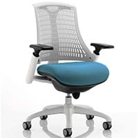 Flex Task Operator Office Chair White Frame White Back Kingfisher Green Seat