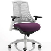 Flex Task Operator Office Chair White Frame White Back Purple Seat