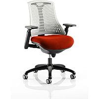 Flex Task Operator Office Chair Black Frame White Back Pimento Rustic Orange Seat