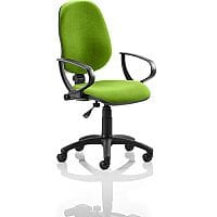Eclipse I Task Operator Office Chair With Fixed Loop Arms Swizzle Green - Weight Capacity: 125kg - Usage: 8 hours a day