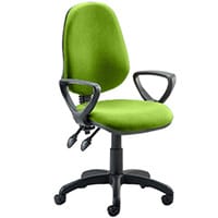 Eclipse II Lever Task Operator Office Chair With Fixed Loop Arms Swizzle Green - Weight Capacity: 125kg - Usage: 8 hours a day