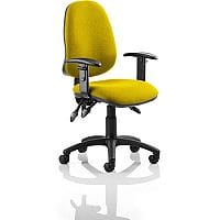 Eclipse III Lever Task Operator Office Chair With Height Adjustable Arms In Sunset Yellow