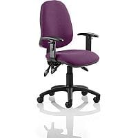 Eclipse III Lever Task Operator Office Chair With Height Adjustable Arms In Purple