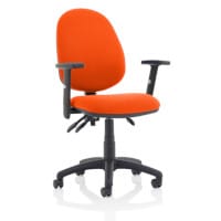 Eclipse III Lever Task Operator Office Chair With Height Adjustable Arms In Pimento Rustic Orange
