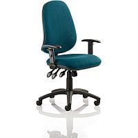 Eclipse XL III Lever Task Operator Office Chair With Height Adjustable Arms In Kingfisher Green