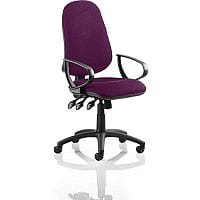 Eclipse XL III Lever Task Operator Office Chair With Loop Arms In Purple
