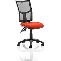 Eclipse II Lever Task Operator Office Chair Mesh Back With Pimento Rustic Orange Seat