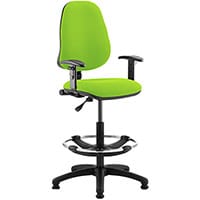 Eclipse I Lever Task Operator Office Chair Swizzle Green With Height Adjustable Arms & Draughtsman Kit