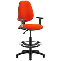 Eclipse I Lever Task Operator Office Chair Pimento Rustic Orange With Height Adjustable Arms & Draughtsman Kit