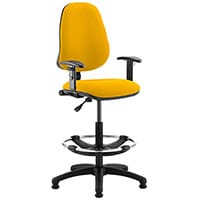 Eclipse I Lever Task Operator Office Chair Sunset Yellow With Height Adjustable Arms & Draughtsman Kit