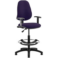 Eclipse I Lever Task Operator Office Chair Purple With Height Adjustable Arms & Draughtsman Kit