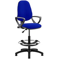 Eclipse I Lever Task Operator Office Chair Serene Blue With Loop Arms & Draughtsman Kit