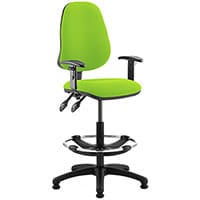 Eclipse II Lever Task Operator Office Chair Swizzle Green With Height Adjustable Arms & Draughtsman Kit