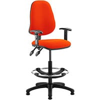 Eclipse II Lever Task Operator Office Chair Pimento Rustic Orange With Height Adjustable Arms & Draughtsman Kit