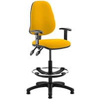 Eclipse II Lever Task Operator Office Chair Sunset Yellow With Height Adjustable Arms & Draughtsman Kit