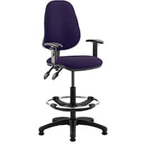 Eclipse II Lever Task Operator Office Chair Purple With Height Adjustable Arms & Draughtsman Kit