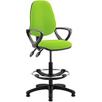 Eclipse II Lever Task Operator Office Chair Swizzle Green With Loop Arms & Draughtsman Kit