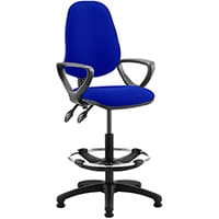 Eclipse II Lever Task Operator Office Chair Serene Blue With Loop Arms & Draughtsman Kit