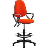 Eclipse II Lever Task Operator Office Chair Pimento Rustic Orange With Loop Arms & Draughtsman Kit
