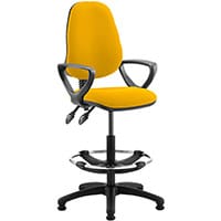 Eclipse II Lever Task Operator Office Chair Sunset Yellow With Loop Arms & Draughtsman Kit