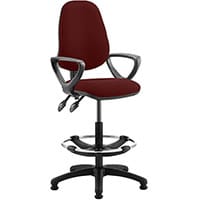 Eclipse II Lever Task Operator Office Chair Chilli Red With Loop Arms & Draughtsman Kit