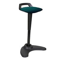 Spry Sit-Stand Stool Black Frame Fabric Seat Kingfisher Green