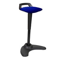 Spry Sit-Stand Stool Black Frame Fabric Seat Serene Blue