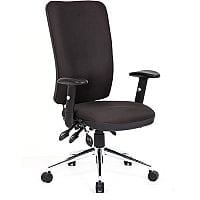Chiro 24 Hour Task Operator Chair - High Back - Height Adjustable Arms - Black - Adjustable Pump Up Lumbar - Weight Tolerance 150kg