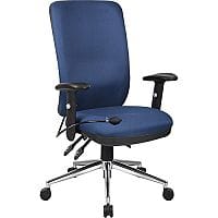 Chiro 24 Hour Task Operator Chair - High Back - Height Adjustable Arms - Blue - Adjustable Pump Up Lumbar - Weight Tolerance 150kg