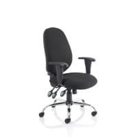 Lisbon Task Operator Office Chair Black Fabric With Arms