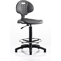 Malaga Draughtsman Task Operator Chair Black Polyurethane Seat And Back Without Arms