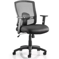 Portland Medium Black Mesh Back Task Operator Chair with Height Adjustable Arms & Black Seat