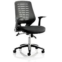 Relay Task Operator Office Chair Airmesh Seat Black Back With Arms