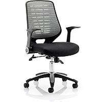 Relay Task Operator Office Chair Airmesh Seat Silver Back With Arms