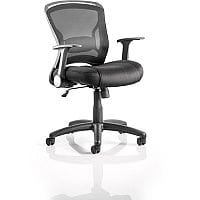 Zeus Task Operator Office Chair Black Fabric Black Mesh Back With Fold Up Arms