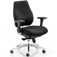 Chiro Plus 24 Hour Posture Office Chair - Adjustable Arms - Lumbar Support - Black - Weight Tolerance 150kg