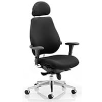 Chiro Plus Ultimate 24 Hour Posture Office Chair - High Back - Headrest - Adjustable Lumbar Support - Seat Slide - Black