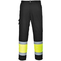 Portwest E049 Hi-Vis Contrast Class 1 Service Trousers Yellow/Black Size XL Regular Fit