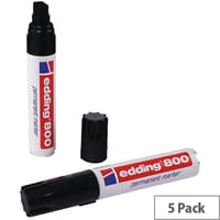 Edding 800 Permanent Marker Broad Black Pack of 5