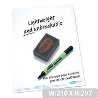Show-me Drywipe Board A4 Plain Pack of 100 B/SMB