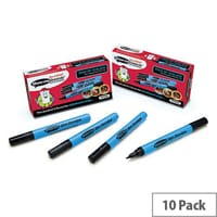 Show-Me Fine Point Slim Barrel Dry-Wipe Marker Black 10 Pack. Has 24 Hour Cap-Off Time To Prevent Drying Out. Ideal For Schools, Colleges, Offices, Homes & More.